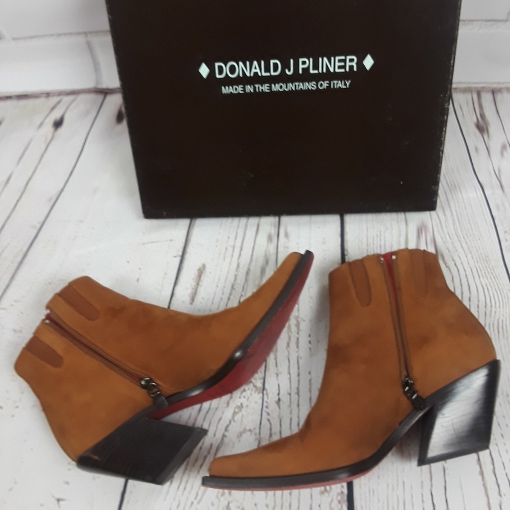 Donald J. Pliner Tan Ankle Boots.